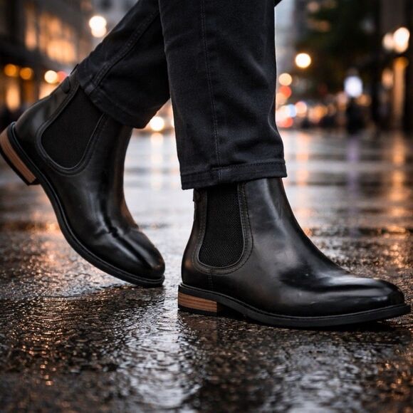 Boots Men's Tommy Hilfiger Casual Boots Tommy Hilfiger Chelsea Boots  Mens Black Leather Slip On Dress